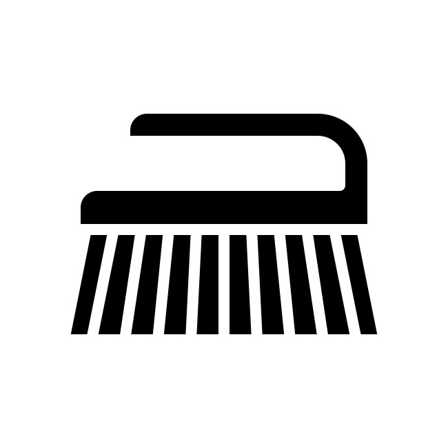 Icone noir et blanc d'une brosse