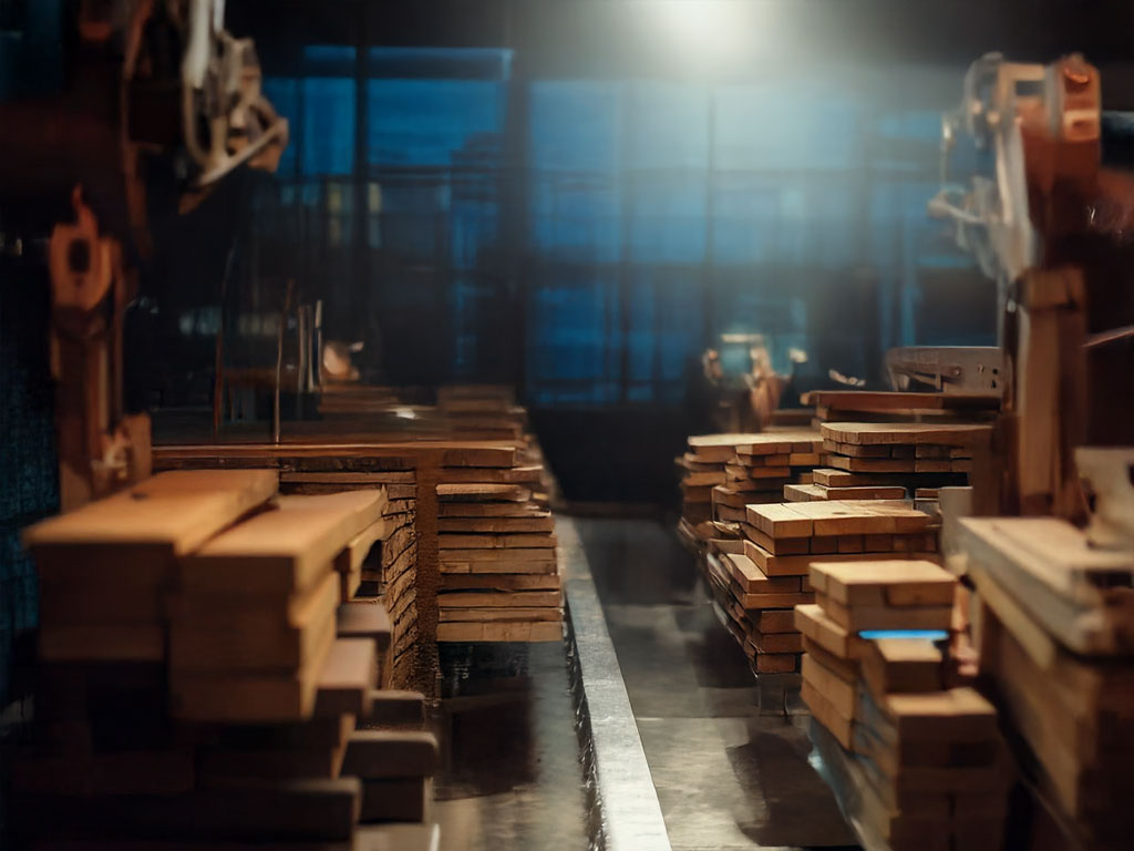 Atelier de stockage de bois